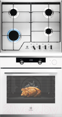 

Комплект встраиваемой техники Electrolux, OKC5H50W + GPE262MX