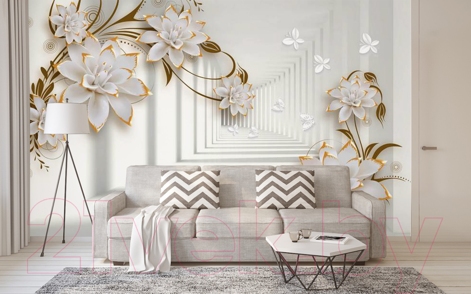 Фотообои листовые Citydecor Цветочная абстракция 8 3D (400x254) — фото 5