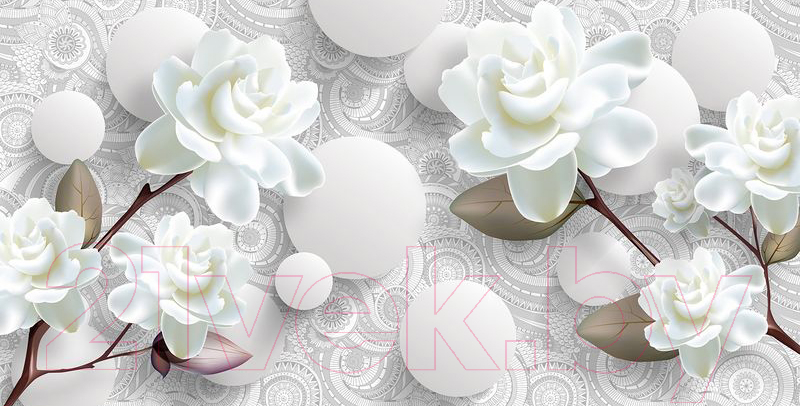 Фотообои листовые Citydecor Цветочная абстракция 7 3D (500x254)