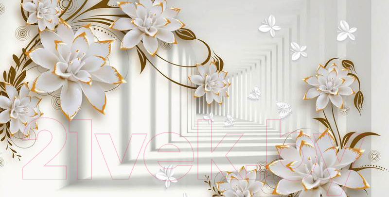 Фотообои листовые Citydecor Цветочная абстракция 8 3D (500x254)