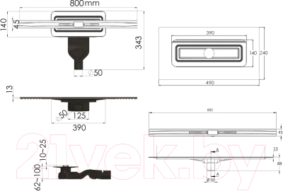 Изображение товара Трап для душа Berges Simpel 800 / 090112