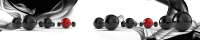 Скиналь БилдингЛайт Абстракция №50 Черные и красные шары (лак/ABS, 3000x600x1.5) - 