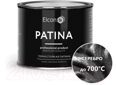 Краска Elcon Patina термостойкая до 700C (200г, серебристый)