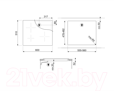 Индукционная варочная панель Smeg SI2641D