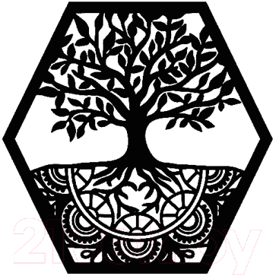 Декор настенный Arthata Дерево Любви 35x35-B / 041-1 (черный)