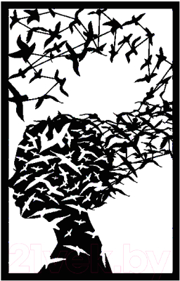 Декор настенный Arthata Фантазии 30x60-B / 042-1 (черный)