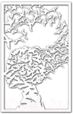 Декор настенный Arthata Фантазии 40x75-V / 042-1 (белый)