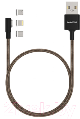 

Кабель Maxvi, MCm-09MTL 3-в-1 MicroUSB/Type-C/Lightning