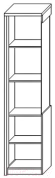 Шкаф-пенал с витриной Мебель-КМК Монако 0673.6 левая (графит/дуб полярный)