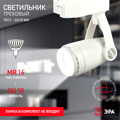 Трековый светильник ЭРА TR12-GU10 WH / Б0044273 (белый)