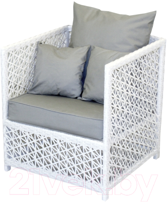 Кресло садовое Mebius Veil VE003 / 190262 (белый/серый)