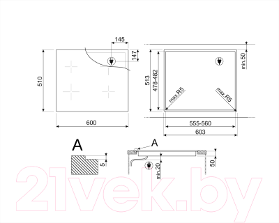 Индукционная варочная панель Smeg SIM1643D