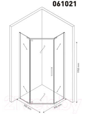 Душевой уголок Berges Oxigen 90x90x195 / 061021