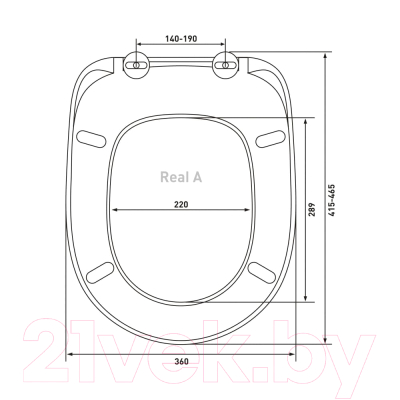 Изображение товара Сиденье для унитаза Berges Real A / 010301 (универсальное крепление)