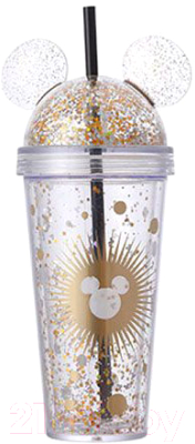

Стакан с трубочкой Miniso, Mickey Mouse Black Gilding 7282