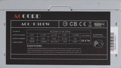 Блок питания для компьютера Accord ACC-P300W