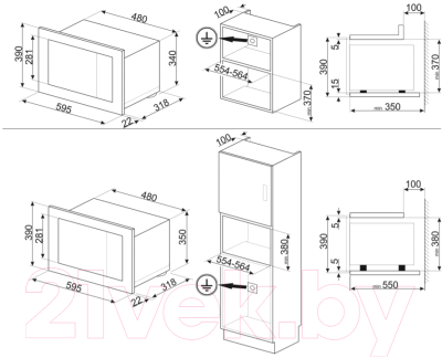 Микроволновая печь Smeg FMI120B2