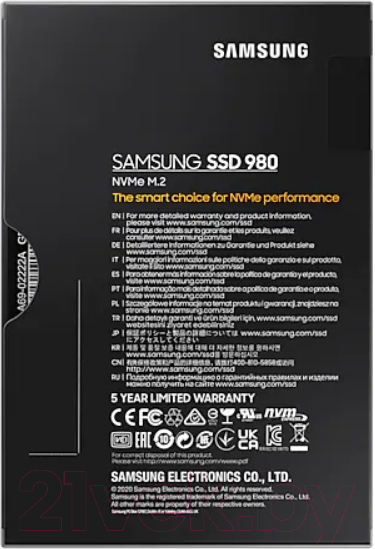 SSD диск Samsung 980 1TB (MZ-V8V1T0BW)