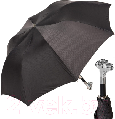 Зонт складной Pasotti Auto Labradore Silver Onda Black