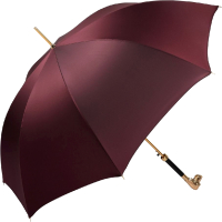 

Зонт-трость Pasotti, Fido Gold Oxford Dark Bordo Fodero Anello