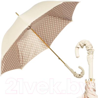 Зонт-трость Pasotti Ivory Pois Pelle