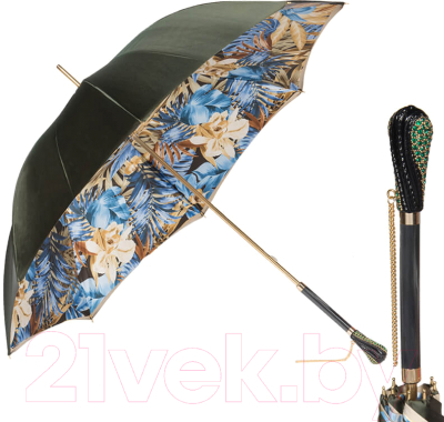 Зонт-трость Pasotti Oliva Blue Belezza Swarovski