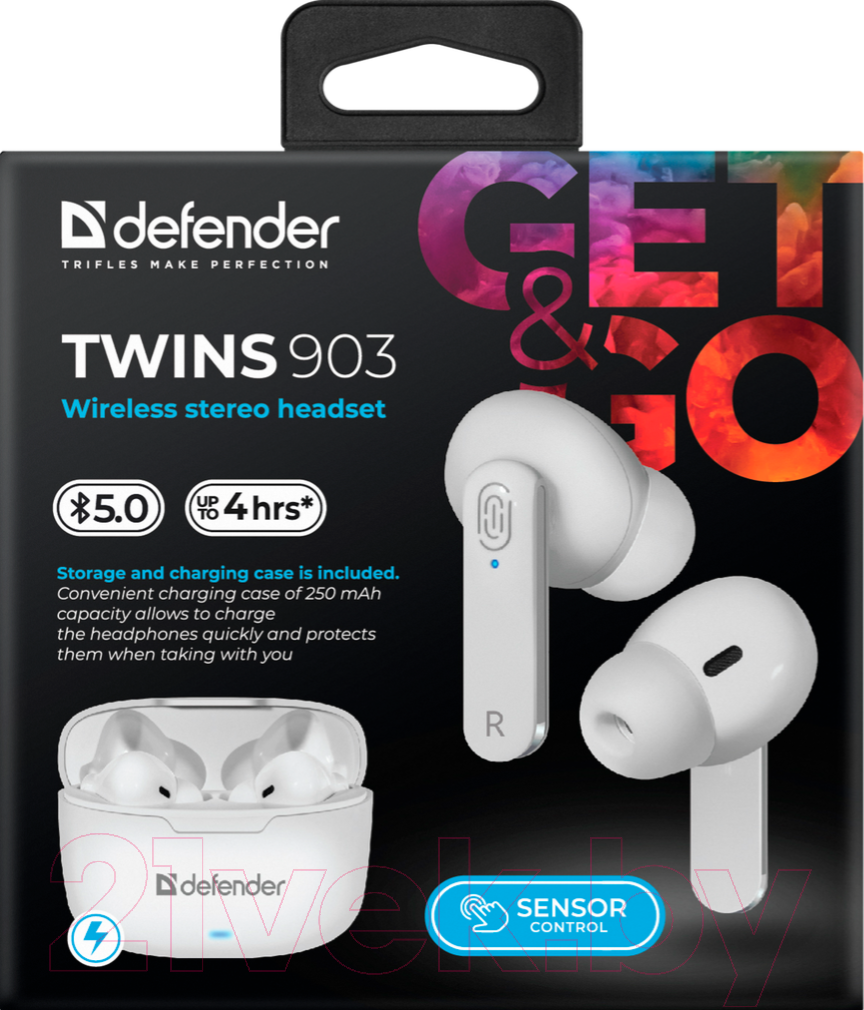 Беспроводные наушники Defender Twins 903 / 63903 (белый)