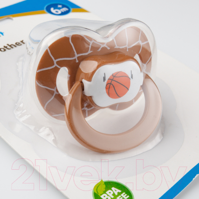 Изображение товара Пустышка Sun Delight Силиконовая ортодонтическая / 31020 (коричневый)