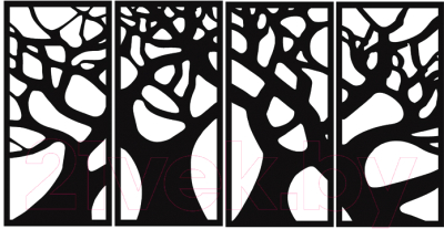Декор настенный Arthata Дерево 130x60-B / 043-4 (черный)