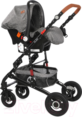 Детская универсальная коляска Lorelli Alba 3 в 1 Dark Grey без сумки, кожа / 10021472060L