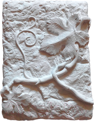 Декоративный камень гипсовый Polinka Декор Лоза белый (150x110x10)