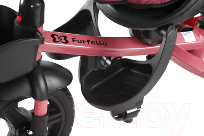 Трехколесный велосипед с ручкой Farfello YLT-6199 (вишневый)