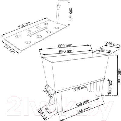 Грядка на ножках Prosperplast Doniczka Rato Case High DRTC600H-440U (умбра)