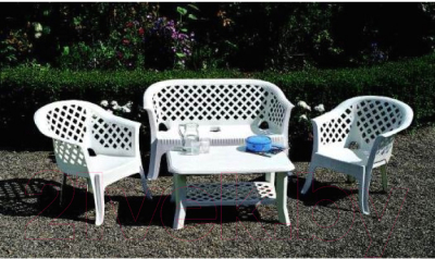 Комплект садовой мебели Ipae Progarden Veranda Set / SDN012BI (белый)