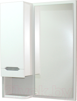 Шкаф с зеркалом для ванной СанитаМебель Сизаль 14.500 (левый)