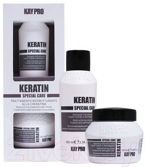 Набор косметики для волос Kaypro Cpecial Care Keratin Восстанавливающая маска 100мл+Шампунь 100мл