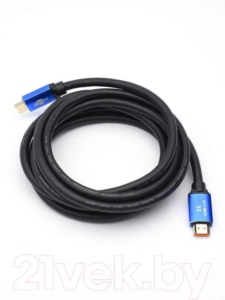 Кабель ATcom AT8887 HDMI High Speed VER 2.1 (3м, Metal Gold)