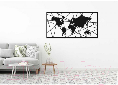 Декор настенный Arthata Карта мира 80x40-B / 001-1 (черный)