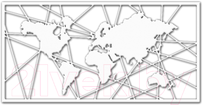 Декор настенный Arthata Карта мира 25x50-V / 001-1 (белый)
