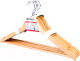 Набор деревянных вешалок-плечиков Brabix Стандарт р.48-50 / 601159 (5шт, сосна) - 