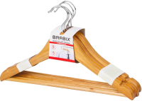 Набор деревянных вешалок-плечиков Brabix Стандарт р.36-40 / 601160 (5шт, сосна) - 