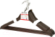 Набор деревянных вешалок-плечиков Brabix Стандарт р.48-50 / 601162 (5шт, шоколад) - 