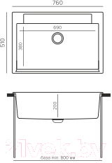 Мойка кухонная Polygran Argo-760 (черный)