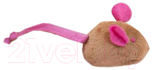 Игрушка для животных Duvo Plus Мышка плюшевая / 1717102/DV (коричневый/розовый)