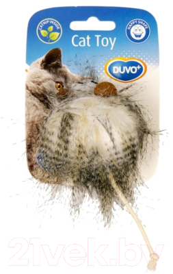 Игрушка для кошек Duvo Plus Пушистик с глазками / 1717051 (бежевый)