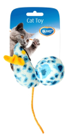 Игрушка для кошек Duvo Plus Мышка и мячик / 1717020/DV (белый/голубой) - 