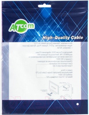 Кабель ATcom AT2113 Type-C (m) - Type-C(m) (0.8м, черный)