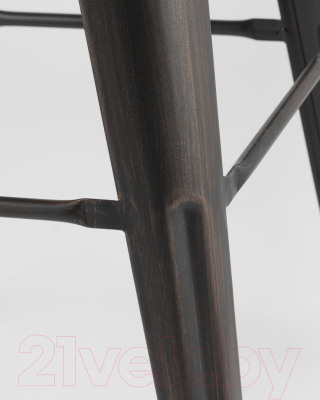 Табурет барный Stool Group Tolix Wood / YD-H765-W MS-01-1 (черный/патина золото/темное дерево)