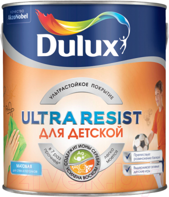 

Краска Dulux, Белый, Ultra Resist для детской