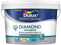 Краска Dulux Prof Diamond Фасадная гладкая (2.5л, белый матовый) - 